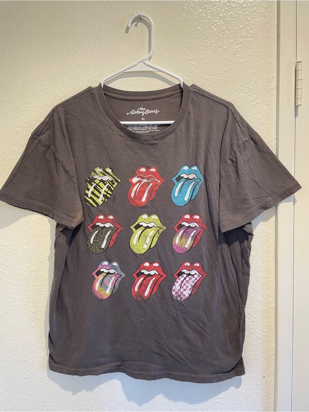 🎸Oversized The Rolling Stones Graphic Band Tee Faded Grey XL 👅